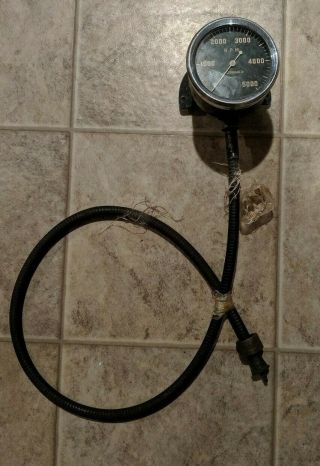 Vintage Stewart Warner Tachometer 5000 Rpm Rat Rod