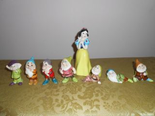 Vintage Disney Snow White And The Seven Dwarfs 1982 Ceramic Porcelain Set