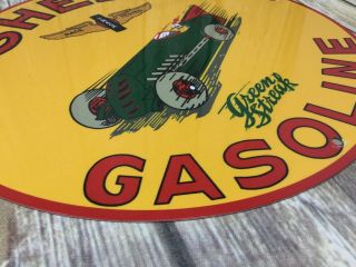 VINTAGE SHELL GREEN STREAK GASOLINE W/ CAR 11 3/4 