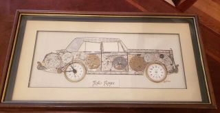 Vintage Signed Girard " Rolls Royce " Horological Art / Watch Parts Art