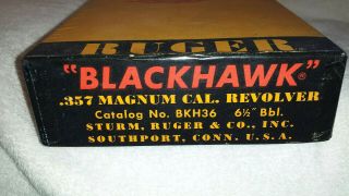 1960s Vintage Ruger Blackhawk.  357 Old Model 3 Screw Box 6.  5 " Bkh36