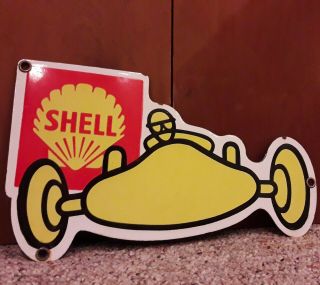 Vintage Shell Gasoline Porcelain Shell Oil Service Station Pump Plate Sign
