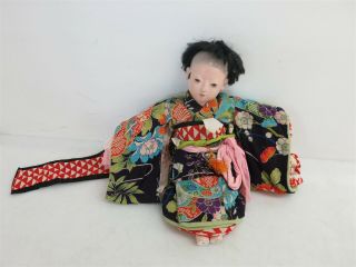 15 " Japanese Ichimatsu Gofun Boy Glass Eyes Antique Vintage Doll Composition