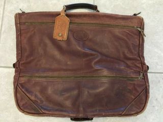 Vintage Ll Bean Brown Leather Garment Bag