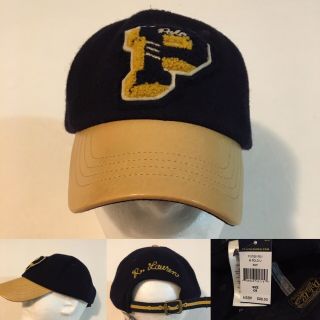 Vintage Style Ralph Lauren Polo Varsity P Letterman Hat Cap 1992 Nwts $98.  50