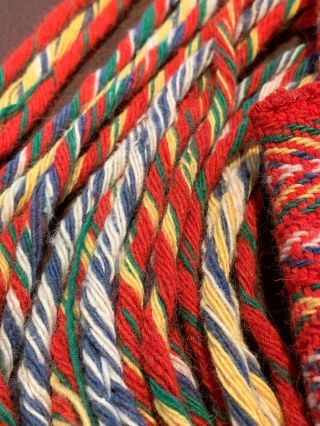 Vintage 1960’s Native American Navajo Hand Woven Wool Ceremonial Scarf Sash Belt 4