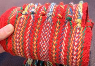 Vintage 1960’s Native American Navajo Hand Woven Wool Ceremonial Scarf Sash Belt 5