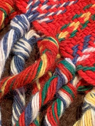 Vintage 1960’s Native American Navajo Hand Woven Wool Ceremonial Scarf Sash Belt 7