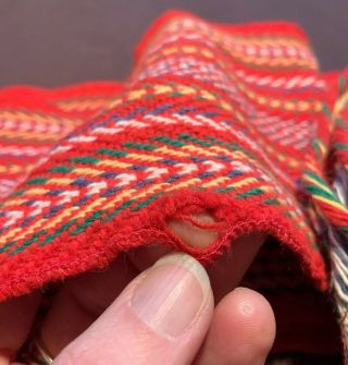 Vintage 1960’s Native American Navajo Hand Woven Wool Ceremonial Scarf Sash Belt 8