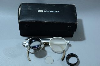 Vintage Schweizer 2.  5x Loupe Magnifying Glasses Jewelers Watchmaker Dentist Optk