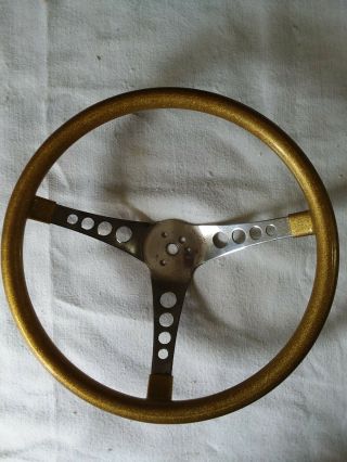 Vintage Superior 500 Steering Wheel - Gold Metal Flake - 15 Inch