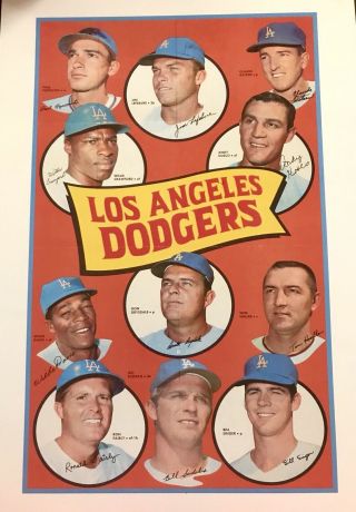 Rare,  Truly One Of A Kind Topps 1969 Pre - print Mock Up For Dodgers - A’s Poster 4