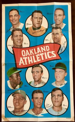 Rare,  Truly One Of A Kind Topps 1969 Pre - print Mock Up For Dodgers - A’s Poster 5