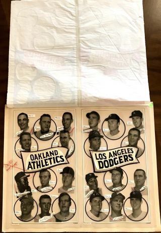 Rare,  Truly One Of A Kind Topps 1969 Pre - print Mock Up For Dodgers - A’s Poster 6