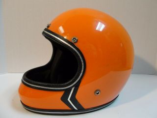 Vintage Rop 4170 Orange Full Face Helmet Motorcycle Snowmobile Sz Small