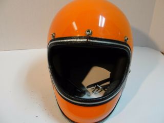 Vintage ROP 4170 Orange Full Face Helmet Motorcycle Snowmobile sz small 2