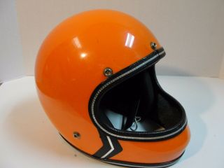 Vintage ROP 4170 Orange Full Face Helmet Motorcycle Snowmobile sz small 3