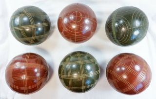 Vintage Sportcraft Bocce Ball Set - Made In Italy - 8 Balls,  1 Pallino -