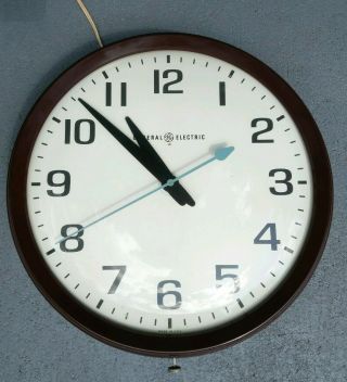 General Electric Ge Industrial School Wall Clock Model 2012 Vintage 13 "