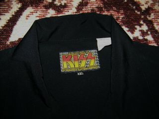Vintage KISS LOVE GUN LP Record Art Dragonfly Button Dress Shirt Sz XXL 2XL 6