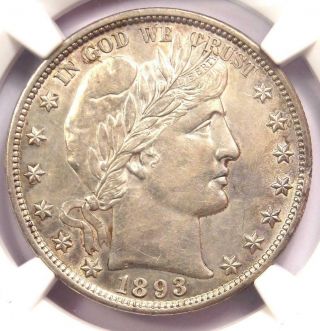 1893 Barber Half Dollar 50c - Ngc Au Details - Rare Certified Coin
