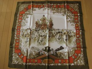 Auth Hermes Vintage 90cm Silk Scarf " Le Debuche "