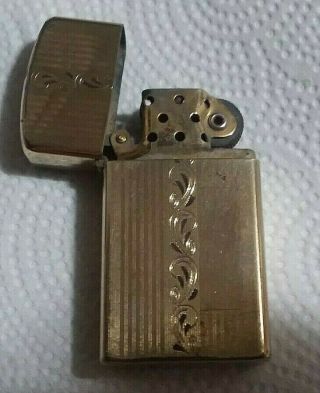 Rare Vintage 10k Gold Filled Etched Zippo Lighter 5