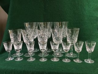 16 Vintage Waterford Crystal Cut Glass Goblets Wine,  Sherry Glasses 2