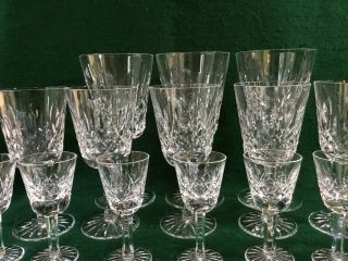 16 Vintage Waterford Crystal Cut Glass Goblets Wine,  Sherry Glasses 5