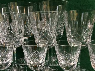 16 Vintage Waterford Crystal Cut Glass Goblets Wine,  Sherry Glasses 6