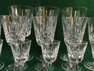 16 Vintage Waterford Crystal Cut Glass Goblets Wine,  Sherry Glasses 7