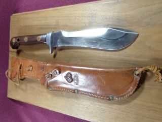 Vintage Puma White Hunter Knife 6399 West Germany W/ Sheath 10 - 3/4 "