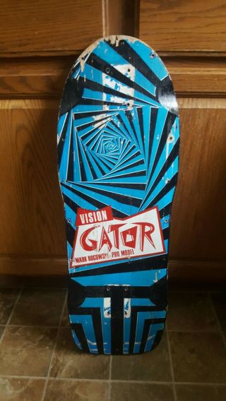 Vintage 1985 Vision Gator Mark Rogowski Pro Model Skateboard Deck Santa Cruz