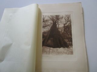 Antique Vintage Edward Curtis Photograph Teepee American Indian Photogravure
