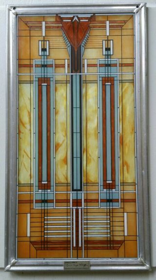 Frank Lloyd Wright Bradley House Skylight Certified Vintage Stained Glass Panel