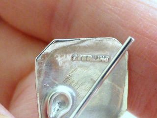 Antique Art Deco Guilloche Enamel Purple Wht Earrings,  Sterling Silver Ear Wires 4