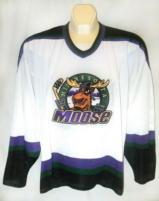 Vintage 90s Ihl Hockey Jersey Xl Xxl Minnesota Moose Throwback North Stars Wild