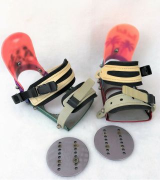 Bam Vintage Bent Metal Snowboard Bindings Complete 90s 1990s Lib Tech Gnu