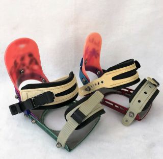 BAM Vintage BENT METAL Snowboard BINDINGS COMPLETE 90s 1990s lib tech gnu 3