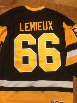 Mario Lemieux Vintage CCM Pittsburgh Penguins NHL Jersey - Men ' s Large,  NWT. 4