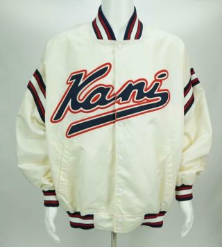 Vintage Karl Kani Satin Jacket Rap Hip Hop Streetwear Spell Out Mens Xl