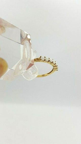 Vintage 10K Yellow Gold band Ring with Opals 7