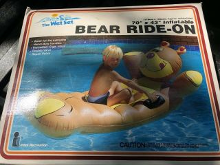Inflatable Intex 1988 Vintage Large Bear Ride on Pool Toy 70x43 5