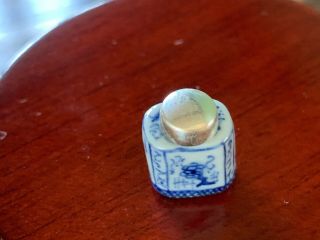 Muriel Hopwood Miniature Dollhouse Porcelain Porcelain & Sterling Tea Caddy RARE 6