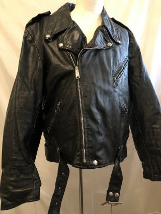 Brooks Vintage Leather Motorcycle Jacket Biker Punk Rock Vintage Size 40