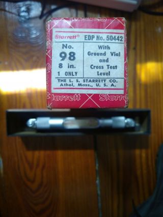 Vintage Starrett Machinist Level No.  98 (8 In. ) Edp 50442 Nm