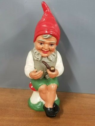 Vintage Heissner Terra - Cotta Garden Gnome West Germany 13 - 1/4 " No.  317