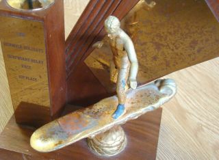1956 Hermosa Beach Holidays Surfing Trophy Bob Hogan 1st Place Surfboard Relay 3