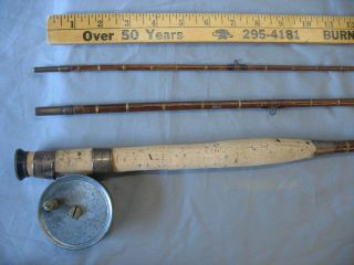 Vintage 1880 S Milwards The Specialist 3 Pc Fly Rod W/ Tiny 2 1/2 " Fly Reel