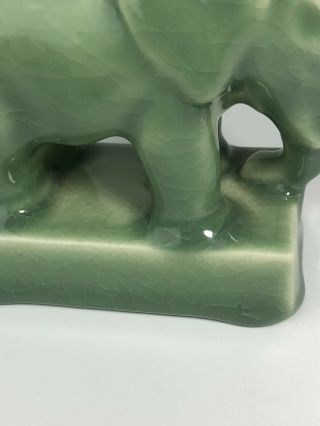 Vintage Rookwood Pottery Green Elephant Small Paperweight 6480 5